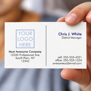 Carte De Visite Personnalisez le vôtre - Votre logo - Blanc simple