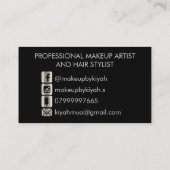 Carte De Visite Personnalité - Maquillage par Kiyah (Dos)