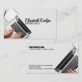 Carte De Visite personne écrivant sur ordinateur portable (Devant / Derrière)