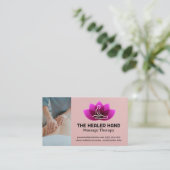 Carte De Visite Personne recevant un massage | Logo du salon (Debout devant)