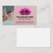 Carte De Visite Personne recevant un massage | Logo du salon (Devant / Derrière)