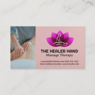 Carte De Visite Personne recevant un massage Logo du salon