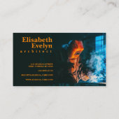 Carte De Visite Personne soudée portant un masque de métal protect (Dos)