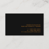 Carte de visite personnel certifié d'entraîneur (Dos)