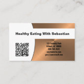 Carte De Visite Personnel chef Brushed Copper Custom Photo QR Code (Dos)
