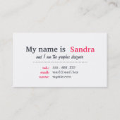 Carte de visite personnel créatif (Dos)