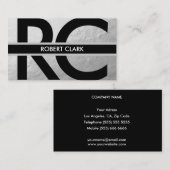 Carte de visite personnel d'aluminium argenté (Devant / Derrière)