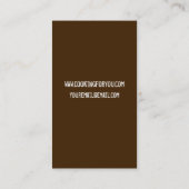 Carte de visite personnel de chef (Dos)