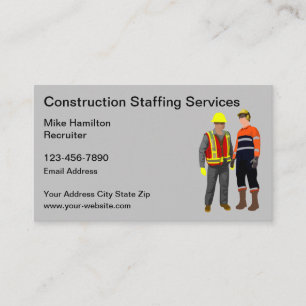 Carte De Visite Personnel de construction et service temporaire