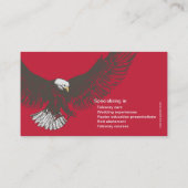 Carte de visite personnel de fauconnerie rouge et (Dos)