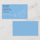 Carte De Visite Personnel De Musique Wave Music Enseignant (Devant / Derrière)