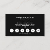 Carte de visite personnel de poinçon de fidélité (Dos)