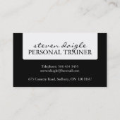 Carte de visite personnel d'entraîneur (Dos)