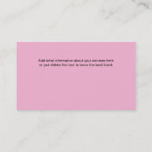 Carte de visite personnel d'entraîneur (Dos)