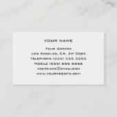 Carte de visite personnel d'entraîneur (Dos)