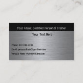 Carte de visite personnel d'entraîneur (Dos)