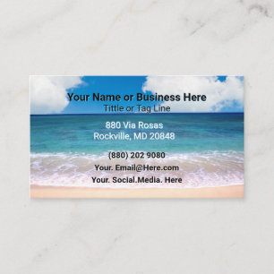 Carte de visite personnelle Plage et vagues