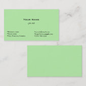 carte de visite personnelle vert clair (Devant / Derrière)