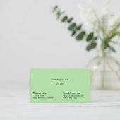 carte de visite personnelle vert clair (Debout devant)