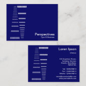 Carte De Visite Perspectives - Blanc sur le bleu profond de la mar (Devant / Derrière)