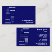 Carte De Visite Perspectives - Blanc sur le bleu profond de la mar (Devant / Derrière)