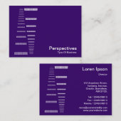 Carte De Visite Perspectives - Blanc sur le violet profond (Devant / Derrière)