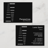 Carte De Visite Perspectives - Blanc sur noir (Devant / Derrière)