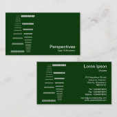 Carte De Visite Perspectives - Blanc sur Vert foncé (Devant / Derrière)