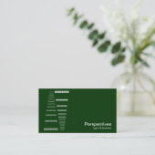 Carte De Visite Perspectives - Blanc sur Vert foncé (Debout devant)