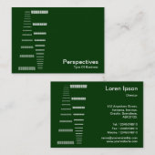 Carte De Visite Perspectives - Blanc sur Vert foncé (Devant / Derrière)
