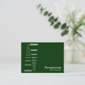 Carte De Visite Perspectives - Blanc sur Vert foncé (Debout devant)