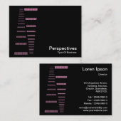 Carte De Visite Perspectives - rose et blanc sur noir (Devant / Derrière)
