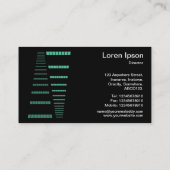 Carte De Visite Perspectives - Turquoise et blanc sur noir (Dos)