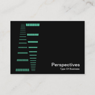 Carte De Visite Perspectives - Turquoise et Blanc sur Noir