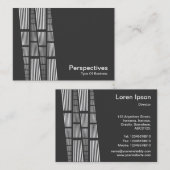 Carte De Visite Perspectives v2 - Blanc sur gris foncé (Devant / Derrière)