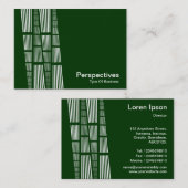 Carte De Visite Perspectives v2 - Blanc sur Vert foncé (Devant / Derrière)