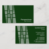 Carte De Visite Perspectives v2 - Blanc sur Vert foncé (Devant / Derrière)