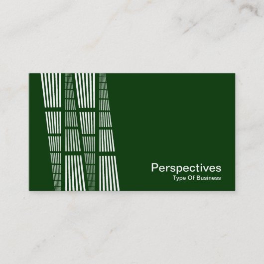 Carte De Visite Perspectives v2 - Blanc sur Vert foncé (Devant)