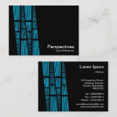 Carte De Visite Perspectives v2 - Ciel bleu et blanc sur noir (Devant / Derrière)