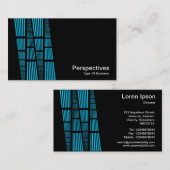 Carte De Visite Perspectives v2 - Ciel bleu et blanc sur noir (Devant / Derrière)