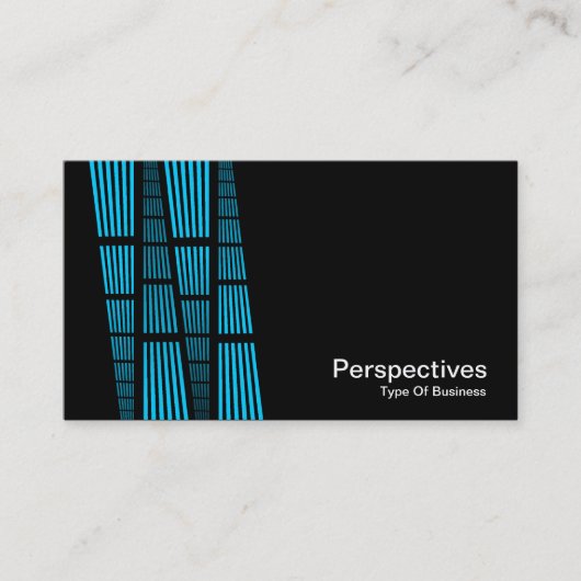 Carte De Visite Perspectives v2 - Ciel bleu et blanc sur noir (Devant)