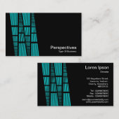 Carte De Visite Perspectives v2 - Cyan et blanc sur noir (Devant / Derrière)