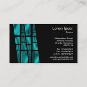 Carte De Visite Perspectives v2 - Cyan et blanc sur noir (Dos)