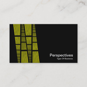 Carte De Visite Perspectives v2 - Jaune et blanc sur noir