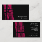Carte De Visite Perspectives v2 - Neon rouge et blanc sur noir (Devant / Derrière)