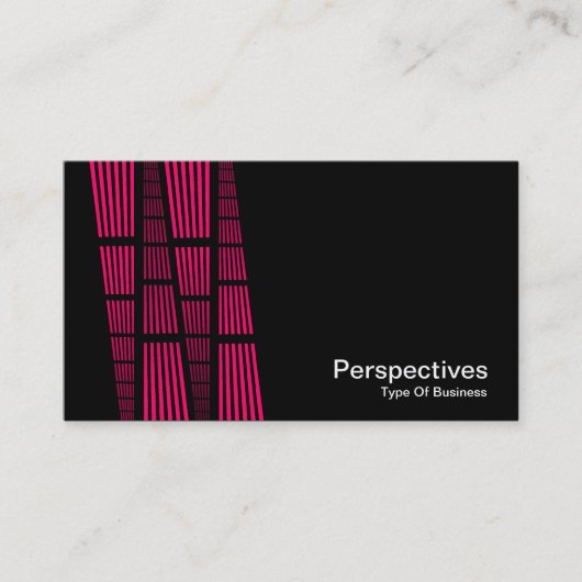Carte De Visite Perspectives v2 - Neon rouge et blanc sur noir (Devant)