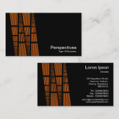 Carte De Visite Perspectives v2 - Orange et blanc sur noir (Devant / Derrière)