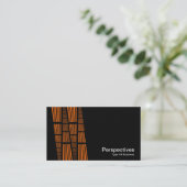 Carte De Visite Perspectives v2 - Orange et blanc sur noir (Debout devant)