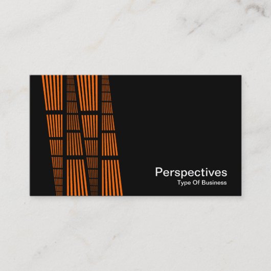Carte De Visite Perspectives v2 - Orange et blanc sur noir (Devant)