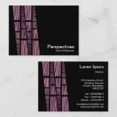 Carte De Visite Perspectives v2 - rose et blanc sur noir (Devant / Derrière)